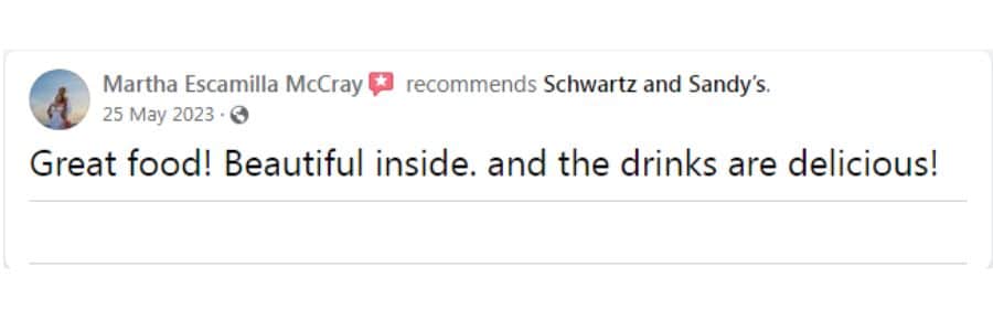 Schwartz And Sandy's Facebook Reviews
